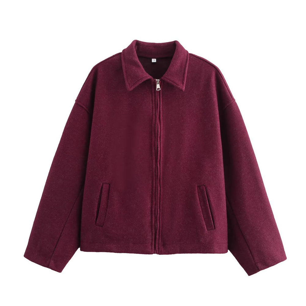 Damen bequeme Blousonjacke mit hohen Kragen und praktischen Taschen R&B