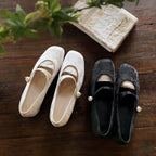 Damen Ballerinas mit eleganter Schnallenapplikation und floralem Design R&B