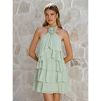 Damen Sommerliches Wickelkleid mit schönen Rüschendetails R&B
