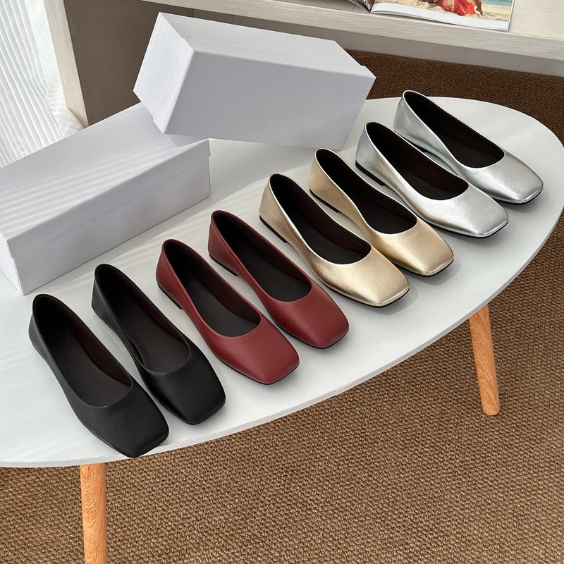 Damen Ballerinas mit elegantem Quadrat-Fußbett