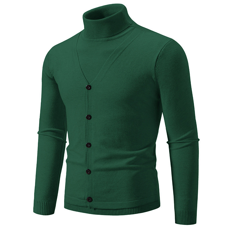 Herren Strickpullover mit hohem Kragen und strukturiertem Design R&B