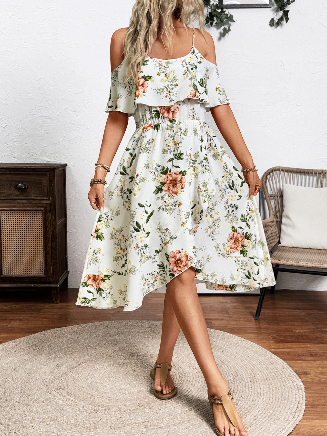 Damen Verspieltes Blumen-Überwurfkleid R&B