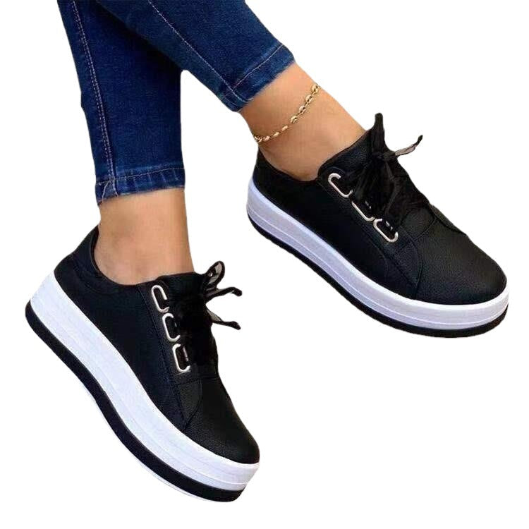 Damen Modische Plateau-Sneaker mit atmungsaktiver Obermaterialstruktur R&B