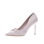 Damen elegante spitze Pumps mit raffiniertem Knoten-Design R&B
