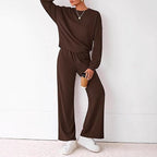Damen Komfortabler Sweatsuit mit weitem Bein und lässigem Schnitt R&B