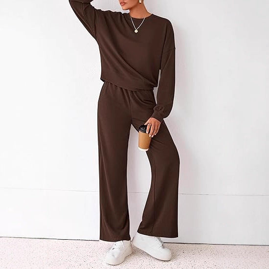 Damen Komfortabler Sweatsuit mit weitem Bein und lässigem Schnitt R&B