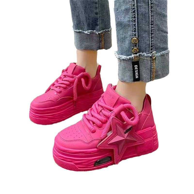 Damen Plattform-Sneaker mit modischem Stern-Design und bequemer Dämpfung