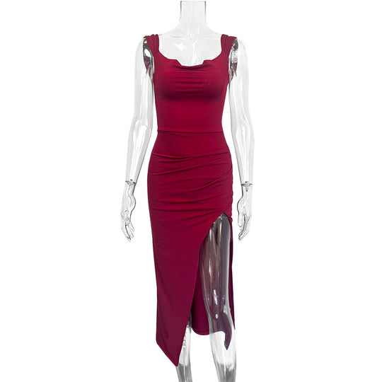 Damen Elegantes Wickelkleid mit hohem Schlitz und figurformendem Schnitt R&B
