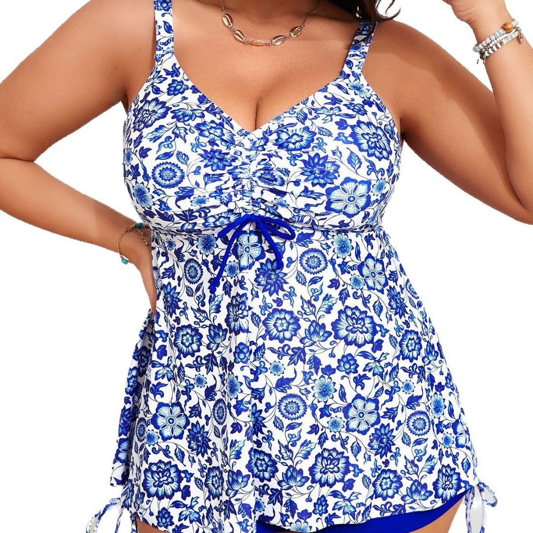 Damen Tankini-Set mit floralem Oberteil und sportlichen Shorts R&B