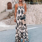 Damen Maxikleid mit aufregendem Ethno-Print und leicht fließendem Schnitt R&B
