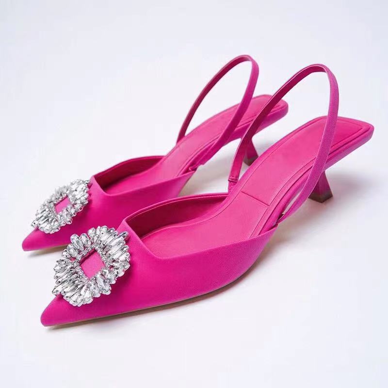 Damen Slingback-Pumps mit funkelndem Schmuckdetail R&B