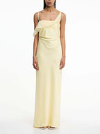 Damen Elegantes Maxikleid mit asymmetrischem Oberteil und fließendem Schnitt R&B