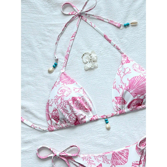 Damen Triangel-Bikini-Set mit verspielten Muschel-Details R&B