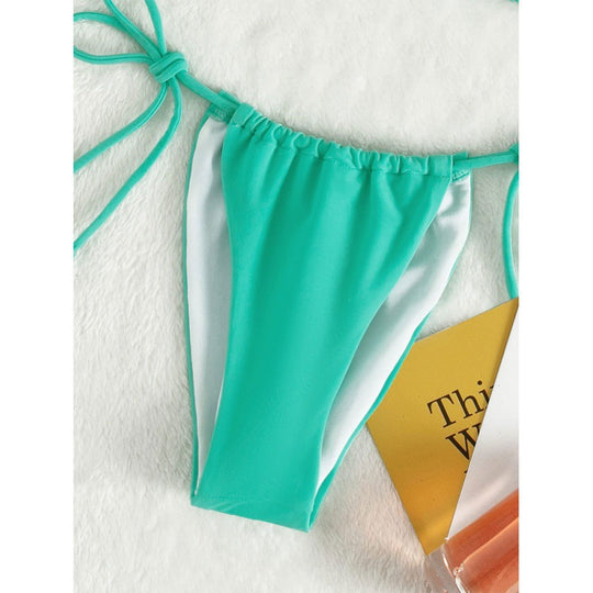 Damen Triangel-Bikini-Set mit verstellbaren Bändern und femininen Akzenten R&B