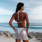 Damen LED Glitzer-Mesh-Top und Shorts Set R&B