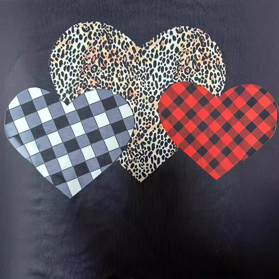 Damen T-Shirt mit Herzmotiv und modischem Streifenmix R&B