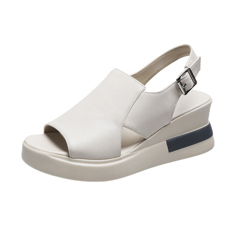 Damen Komfortable Keil-Sandalen mit stylishen Riemen R&B