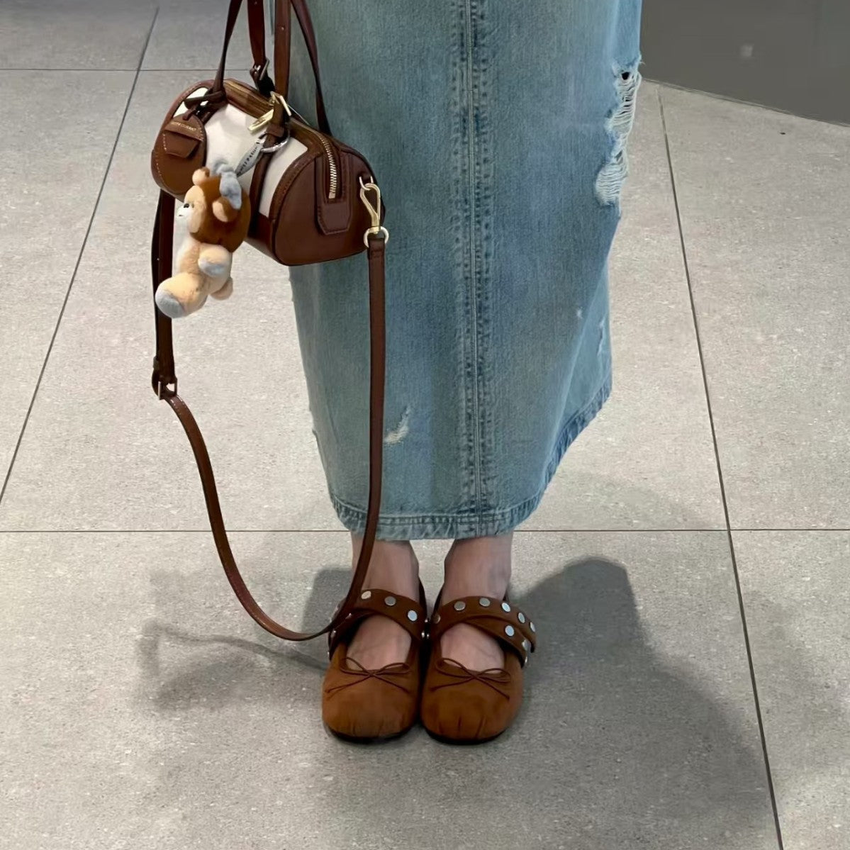 Damen Ballerinas mit modischem Riemendesign und dekorativen Metallakzenten R&B