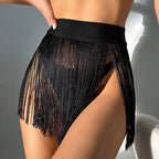 Damen Rüschen-Badeoberteil mit transparentem Design R&B