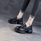 Damen Elegante und moderne Loafers mit robustem Plateau-Heel