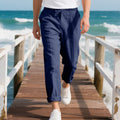 Herren bequeme Strandhose mit elastischem Bund und verstellbarem Kordelzug R&B