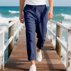 Herren bequeme Strandhose mit elastischem Bund und verstellbarem Kordelzug R&B