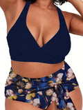 Damen Zweiteiliges Badeoutfit mit lässigem Wickelrock R&B