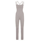 Damen Sportlicher Overall mit dünnen Trägern und figurbetonendem Schnitt R&B
