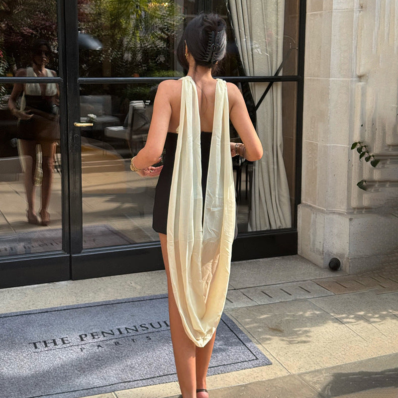 Damen Wickelminikleid mit aufregenden Trägern und figurbetonter Silhouette R&B
