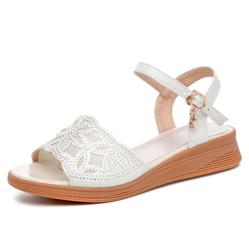Damen Sandalen mit verstellbarem Fesselriemen und eleganten Strassdetails R&B