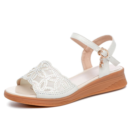 Damen Sandalen mit verstellbarem Fesselriemen und eleganten Strassdetails R&B