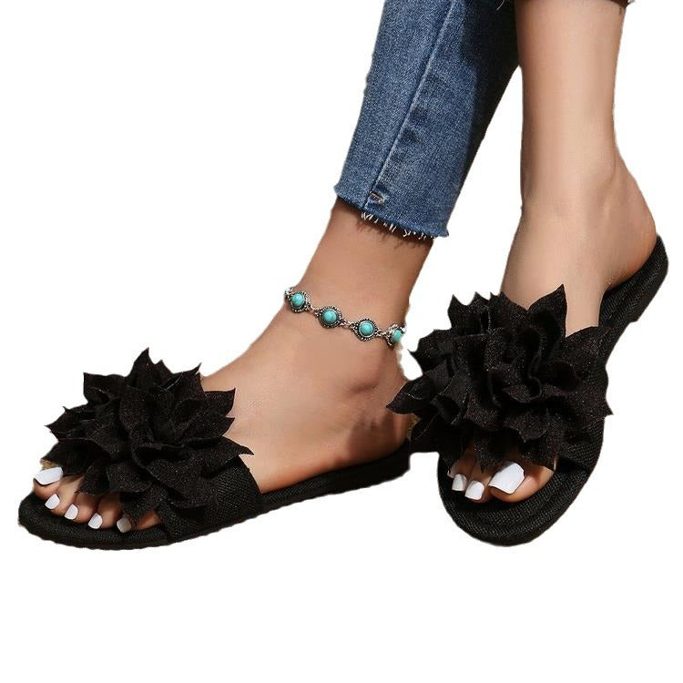 Damen Badeschuhe mit floralem Dekor R&B