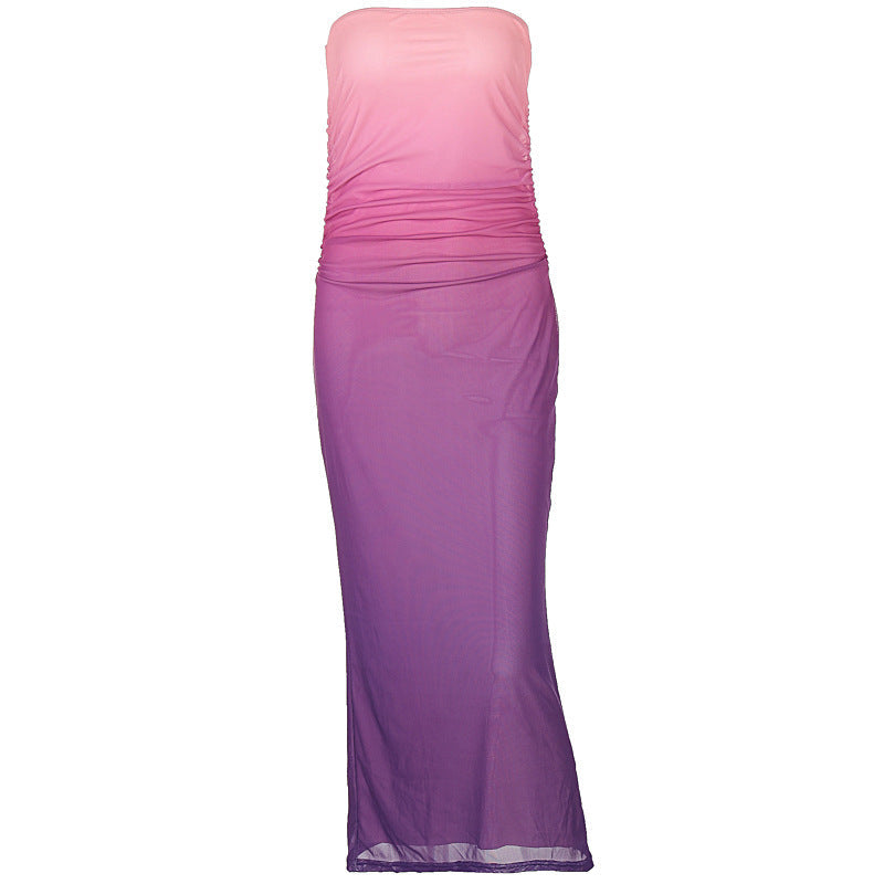Damen figurbetontes Abendkleid mit schulterfreiem Design und eleganter Raffung R&B