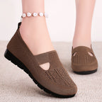 Damen Komfortable und atmungsaktive Slip-On Schuhe mit elastischem Riemchen R&B