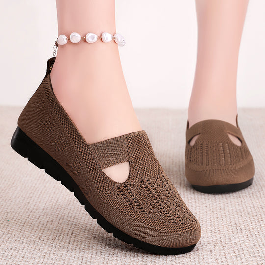 Damen Komfortable und atmungsaktive Slip-On Schuhe mit elastischem Riemchen R&B