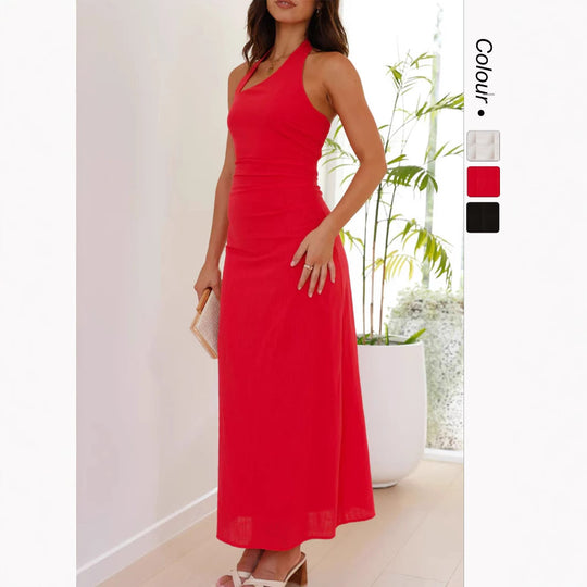 Damen Elegantes Maxikleid mit Halterneck und figurbetontem Schnitt R&B