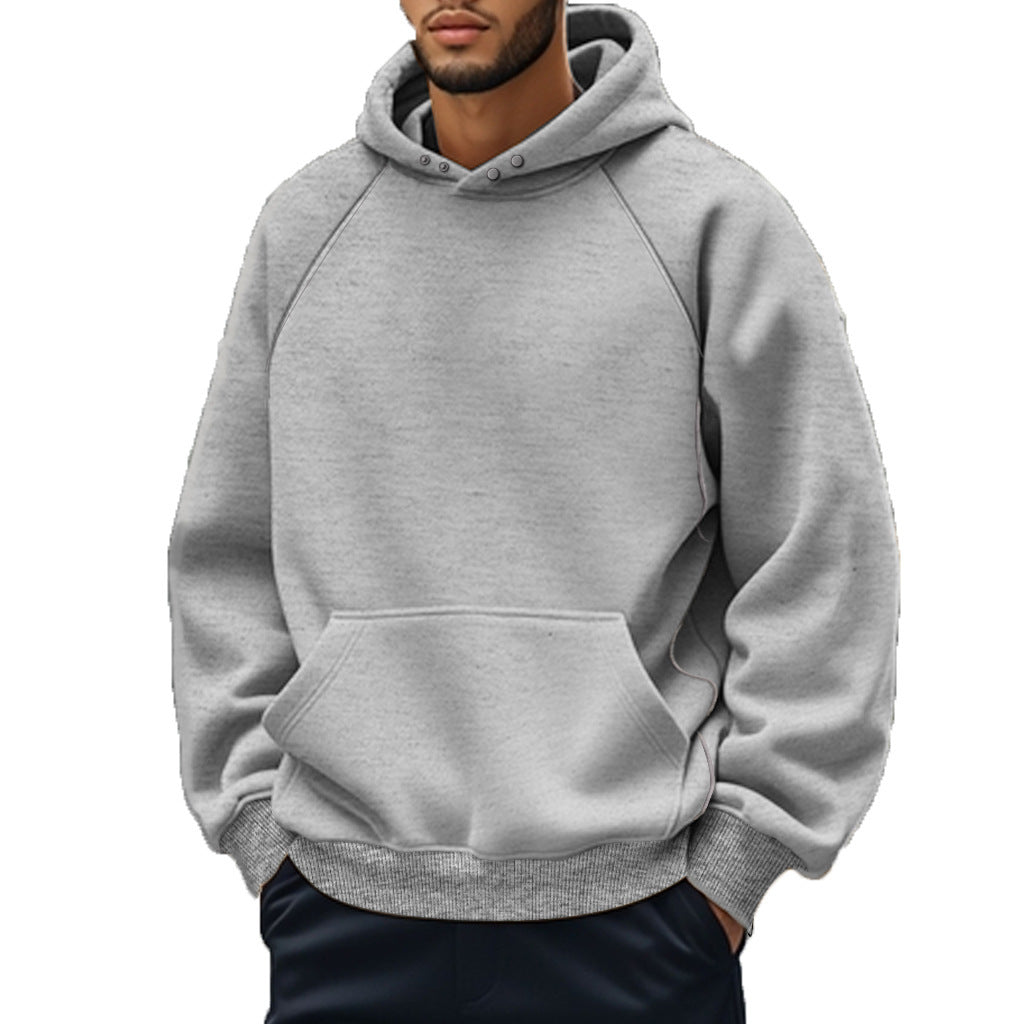 Herren Kapuzenpullover mit lässigem Schnitt und praktischer Kängurutasche R&B