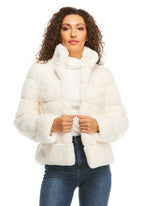 Damen Modische Daunenjacke mit hohem Kragen R&B