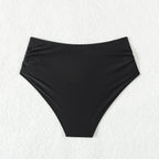Damen Hoch geschnittener Bikini-Hosen mit Raffungen R&B