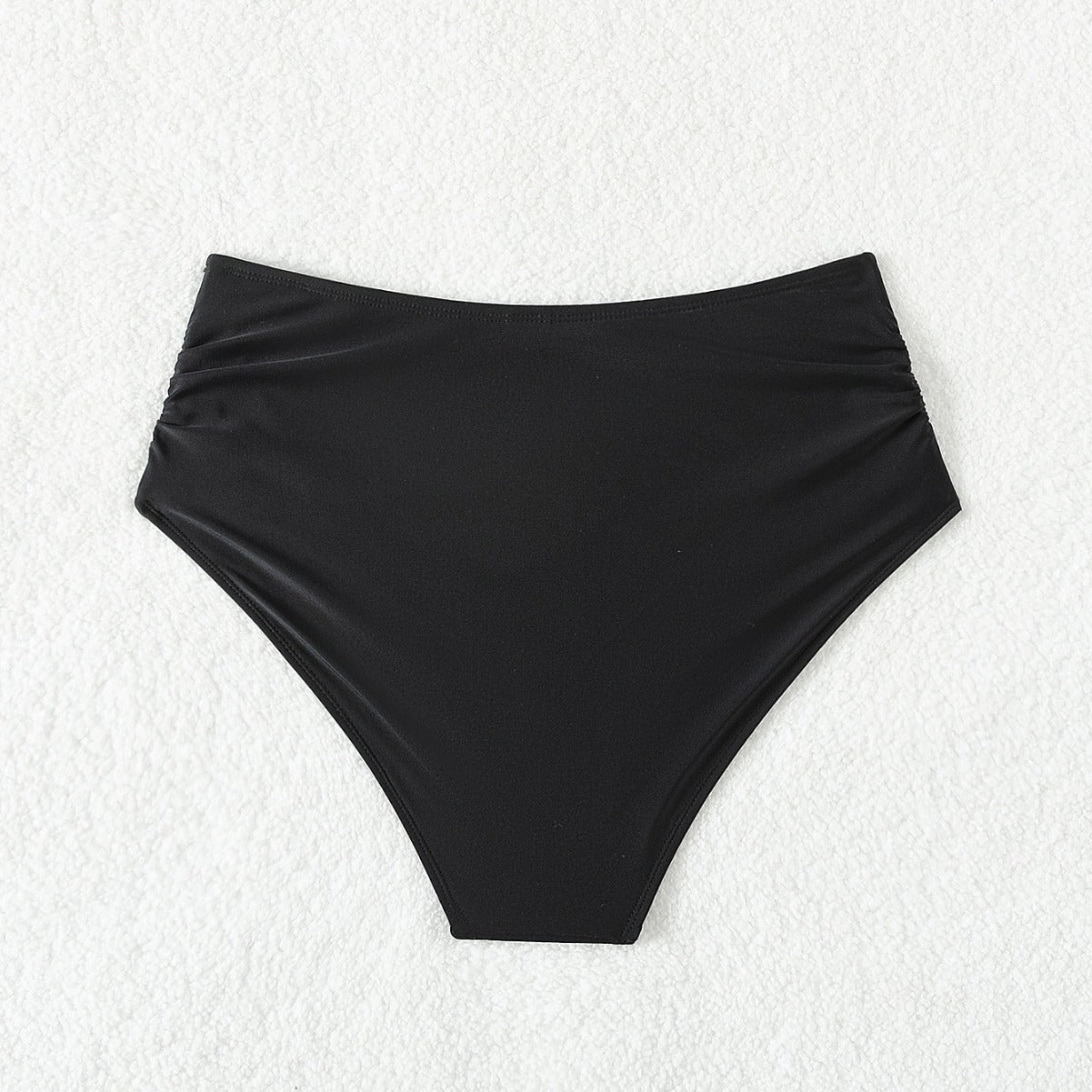 Damen Hoch geschnittener Bikini-Hosen mit Raffungen R&B