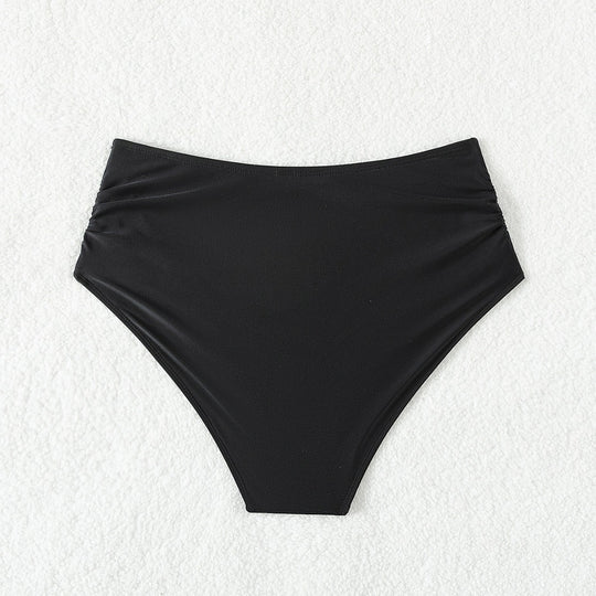 Damen Hoch geschnittener Bikini-Hosen mit Raffungen R&B