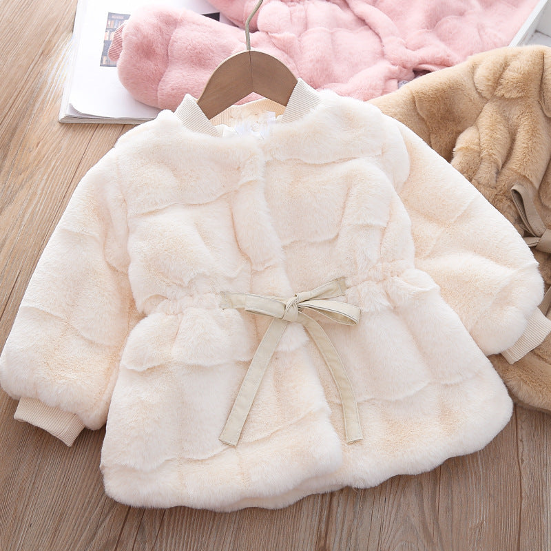 Damen kuschelige, gepolsterte Jacke mit Taillengürtel R&B