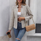 Damen Blazerjacke aus Tweed mit strukturiertem Muster R&B