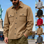 Herren nan lässige Hemdjacke aus Baumwollmischung mit aufgesetzten Brusttaschen R&B
