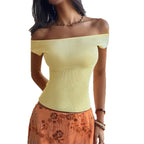 Damen Off-Shoulder Oberteil aus elastischem Material mit figurfreundlichem Schnitt R&B