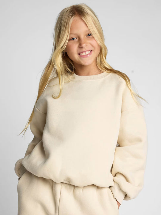 Damen bequemer Sweatshirt mit überschnittenen Schultern und hohem Kragen R&B