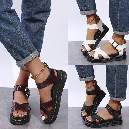 Damen Riemensandalen mit ergonomischem Fußbett und verstellbarem Schnallenverschluss R&B