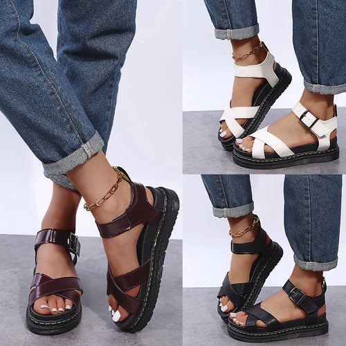 Damen Riemensandalen mit ergonomischem Fußbett und verstellbarem Schnallenverschluss R&B