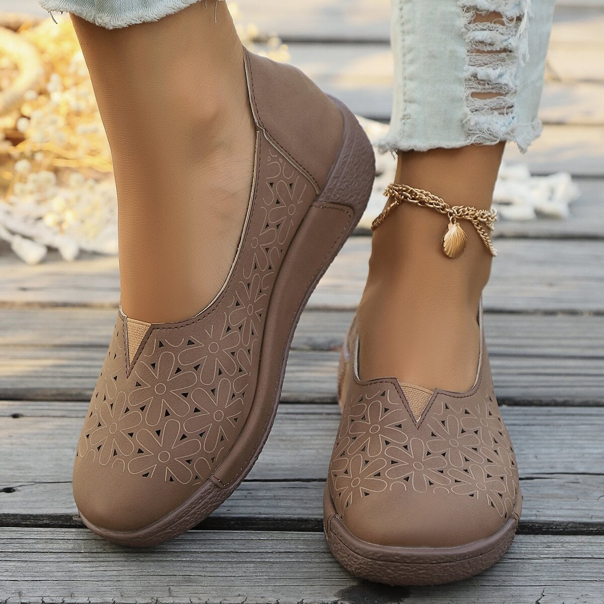 Damen Bequeme und luftige Slip-On Schuhe