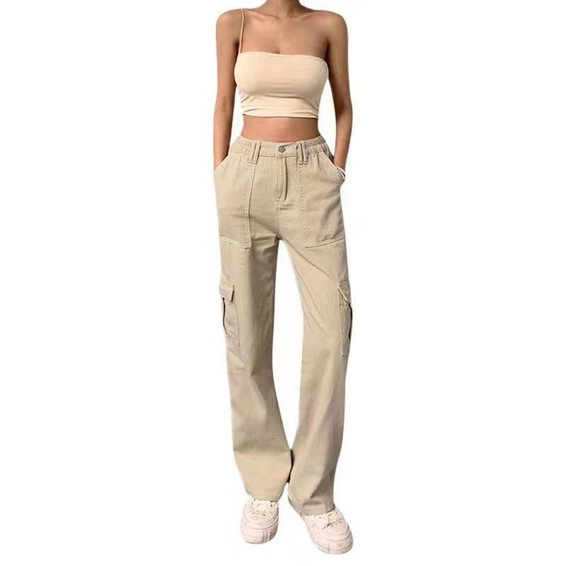Damen Cargo-Hose mit praktischen Seitentaschen und weitem Schnitt R&B